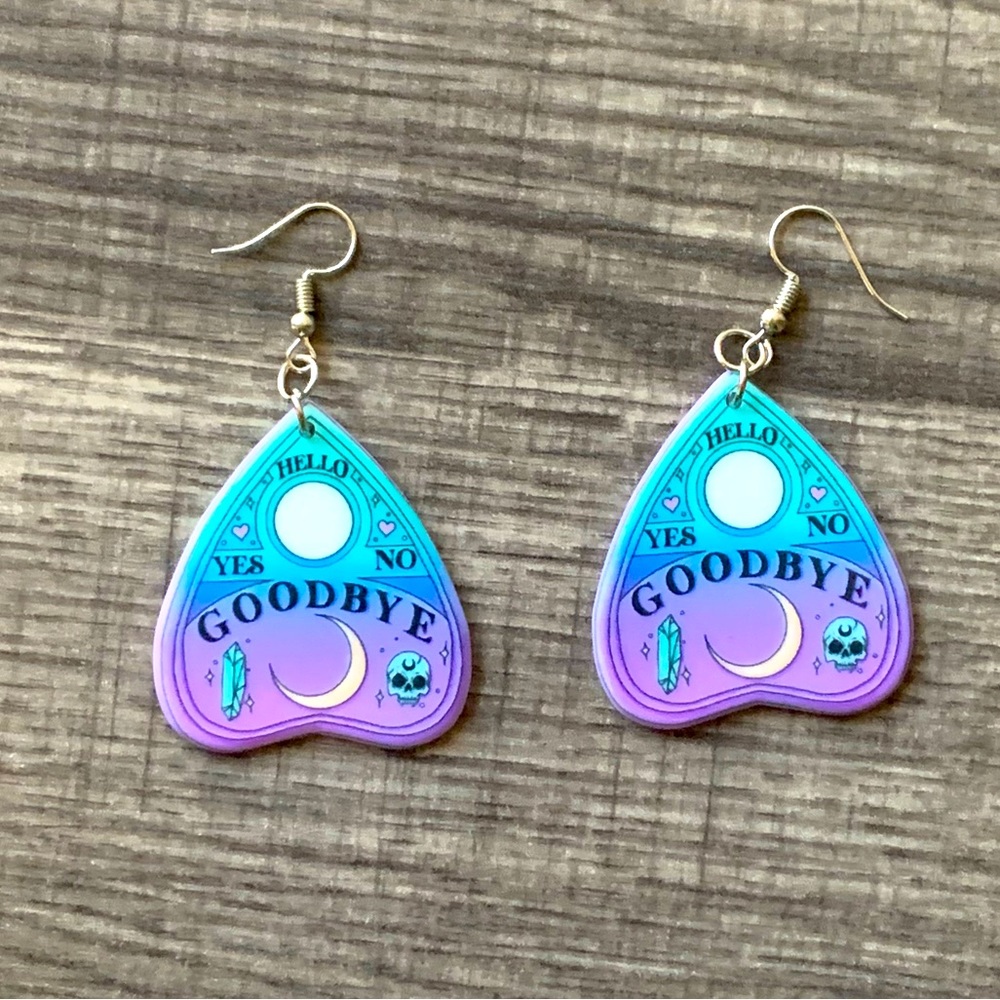 Planchette Goodbye Dangle Earrings